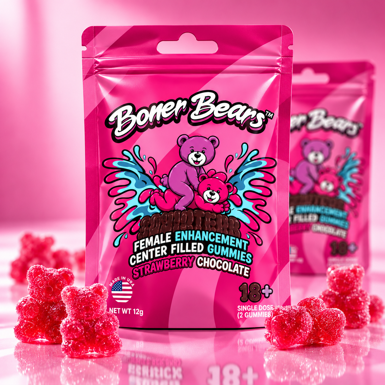 Bliss Bears — Female Enhancement Gummies - Strawberry Chocolate  — vista 2